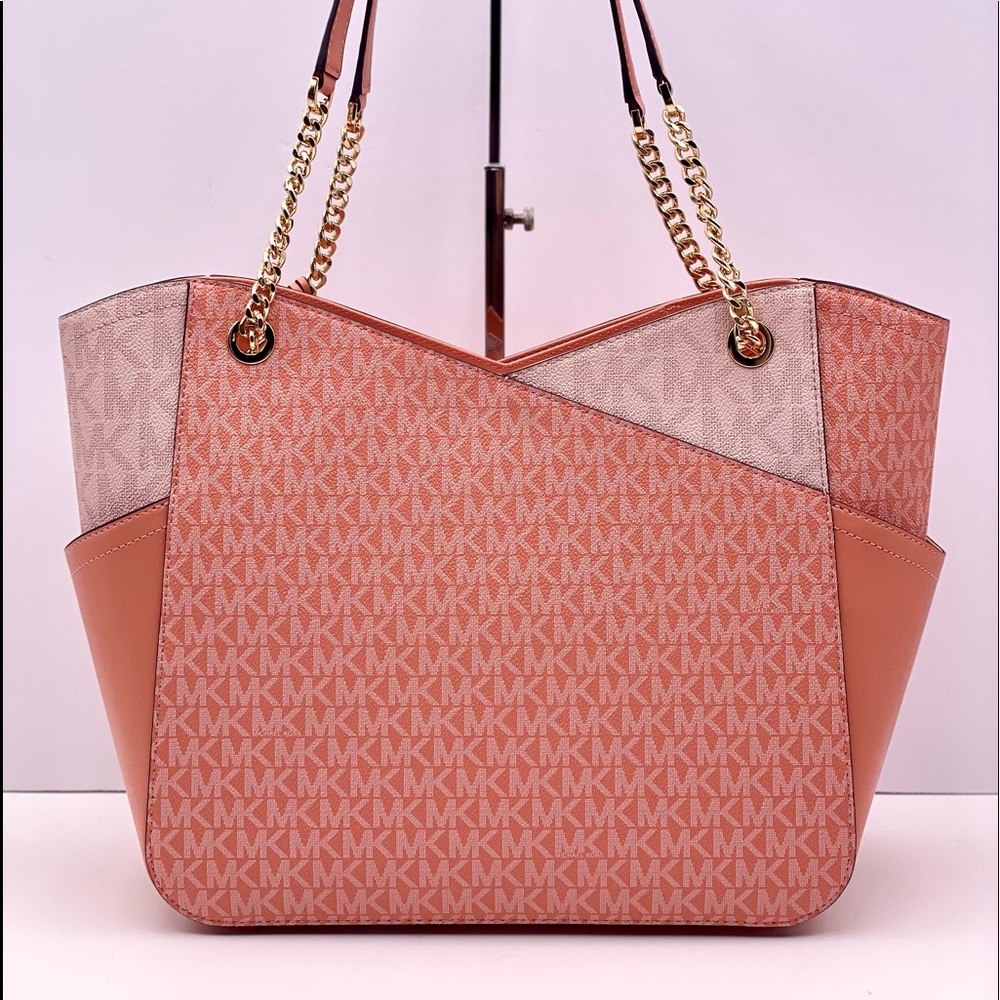 Michael Kors Jet Set Large Color-Block Saffiano Leather Tote Bag - Picture 5 of 12
